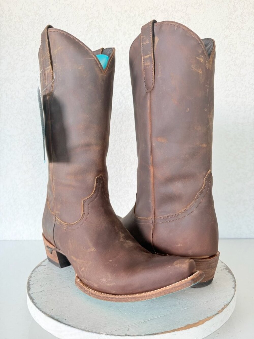 Lane EMMA JANE Brown Cowboy Boots Womens 11 Western Cowgirl Mid Calf Snip Toe